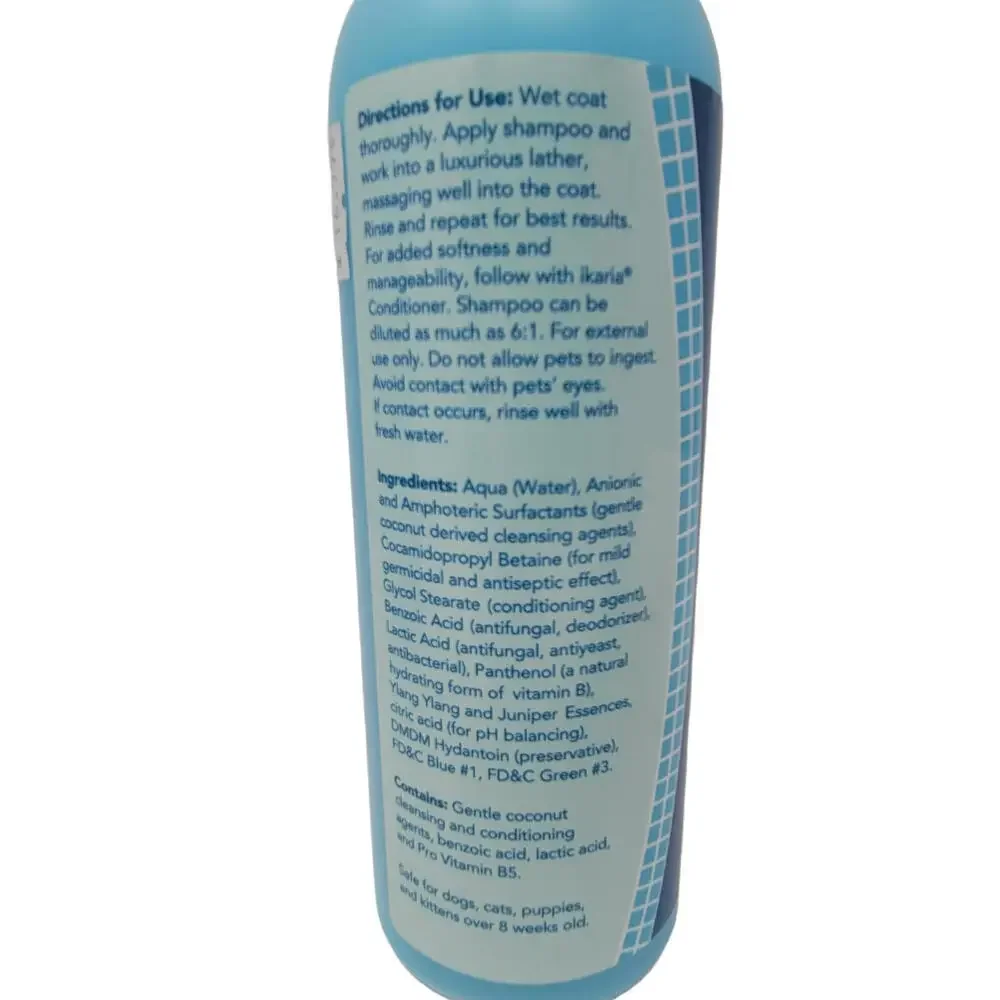 Ikaria Pet Dog Cat Shampoo 16oz Renew Deodorizes Ylang Juniper Human Salon Grade